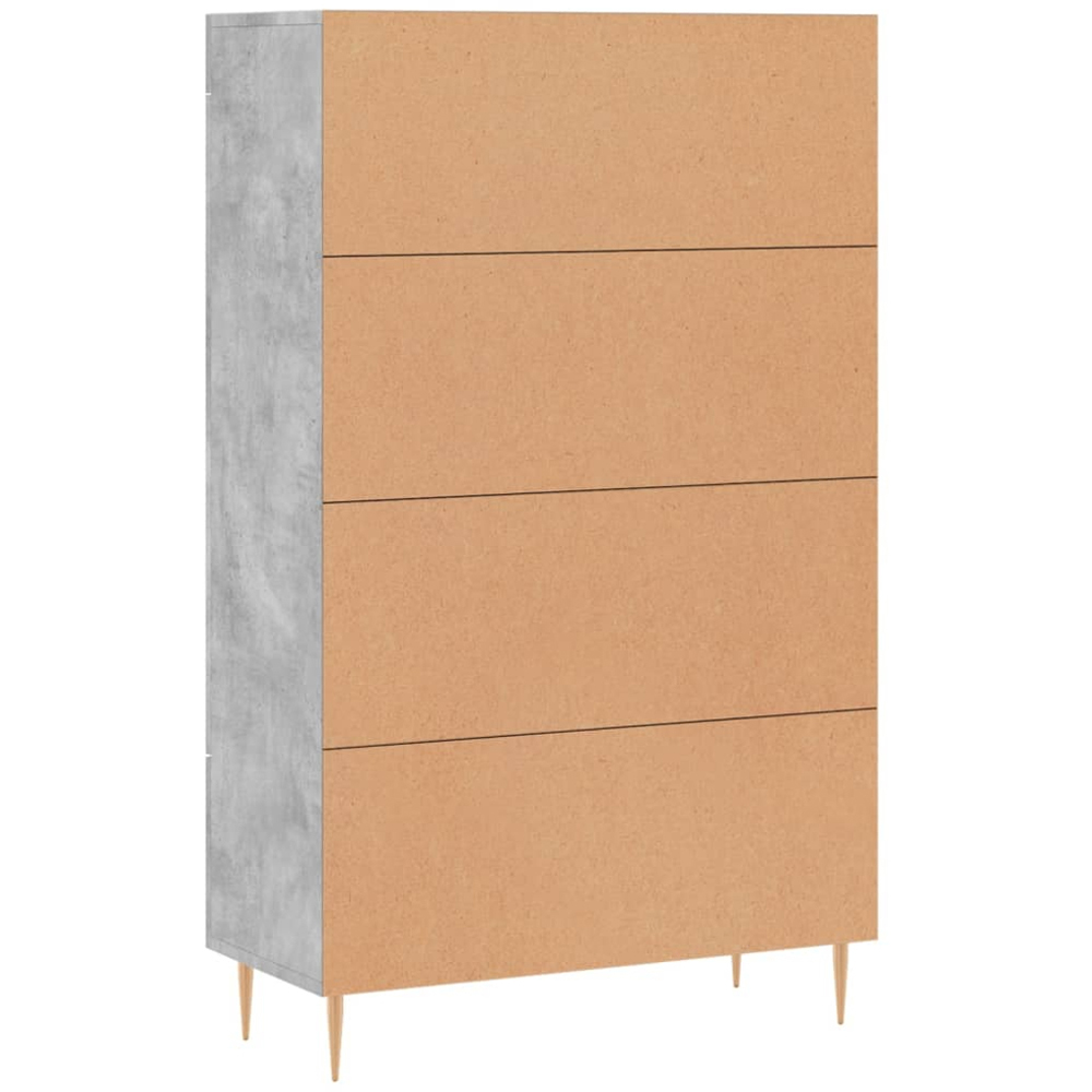 vidaXL 2 Glass Door Single Drawer Concrete Grey Highboard Image 8
