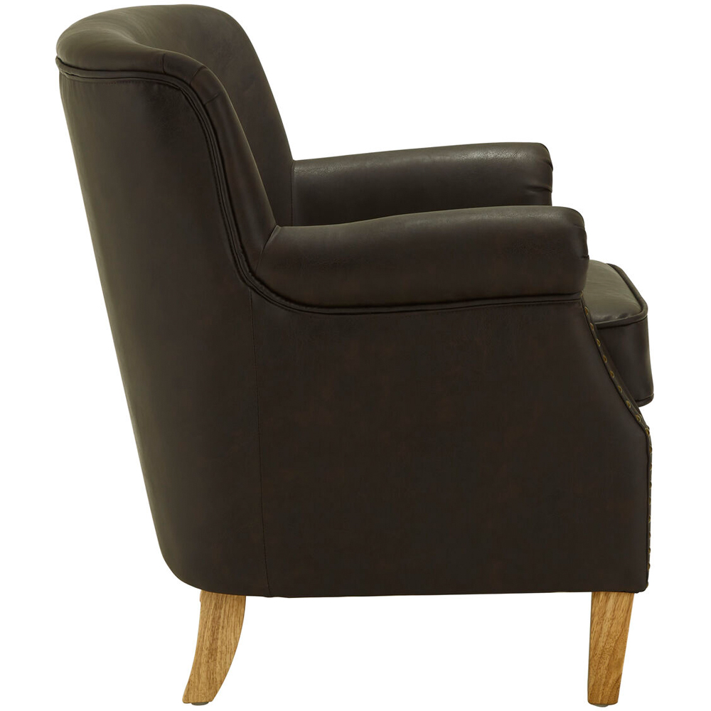 Premier Housewares Trinity Brown Leather Effect Armchair Image 4