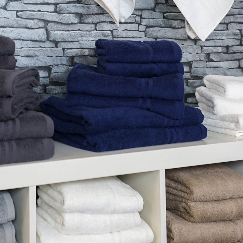 Allure Bath Fashions Hotel Essentials Supersoft Cotton Navy Towel Bundle Set of 6 Image 3