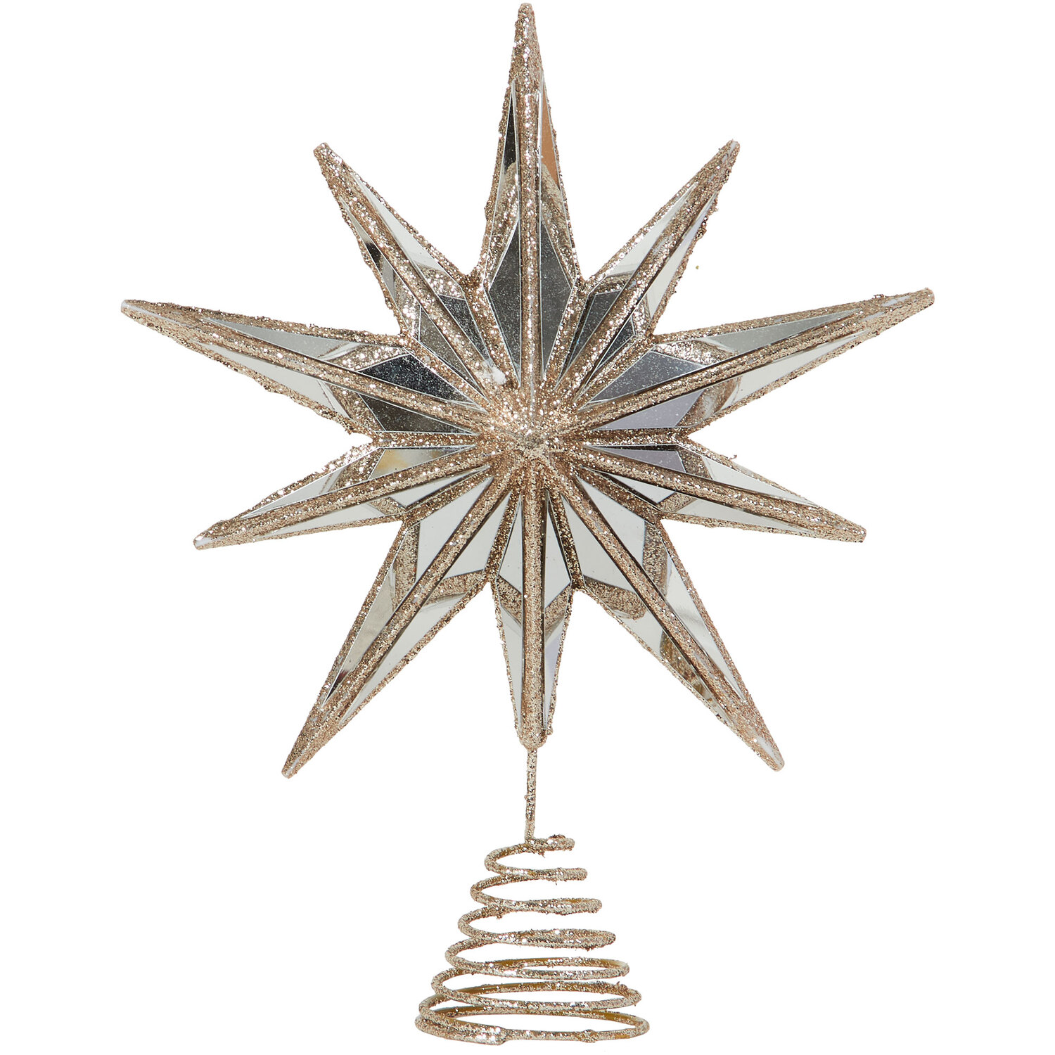 Antique Mirror Star Tree Topper - Gold Image 1