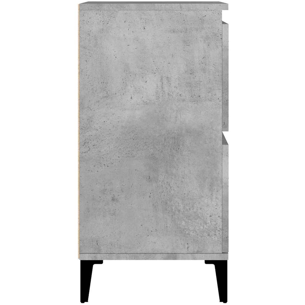vidaXL 4 Door Concrete Grey Wooden Sideboard Set of 2 Image 6