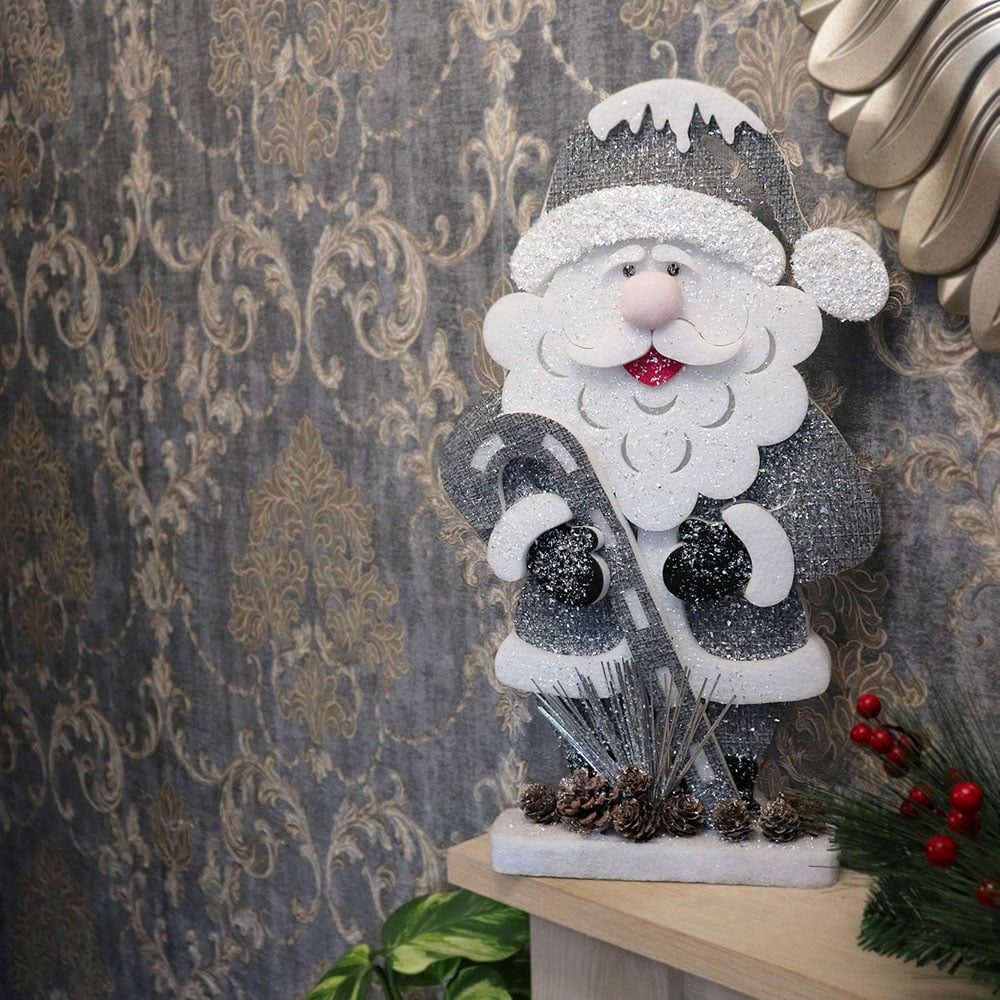 Shatchi Glitter Foam Santa Figurine Christmas Decoration 72cm Image 2