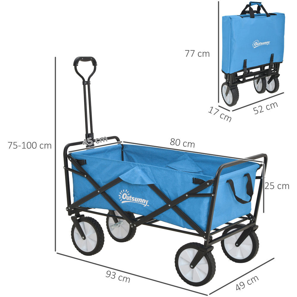 Outsunny Blue Folding Cargo Trolley Cart 68kg Image 7