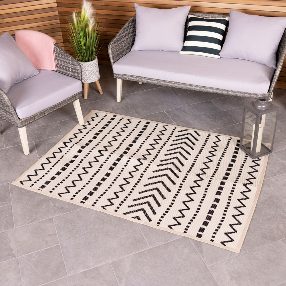 Charles Bentley Cream Moroccan Geometric Outdoor Rug 120 x 170cm Image 2