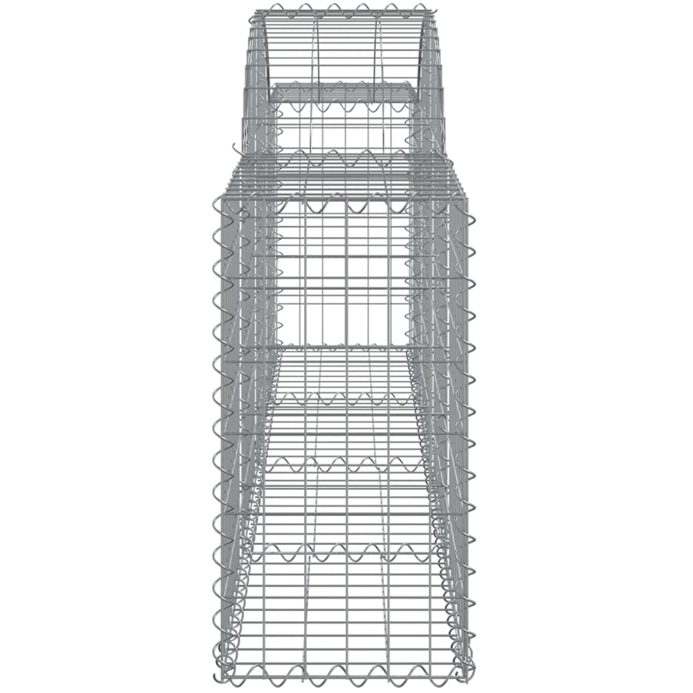 vidaXL Silver Galvanised Iron Gabion Basket 200 x 30 x 60/80cm 12 Pack Image 3