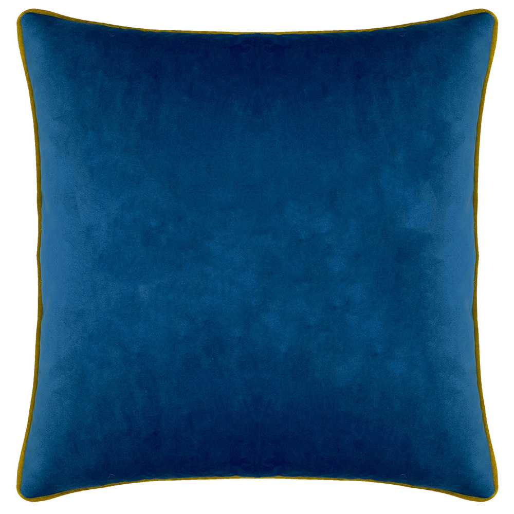 furn. Serpentine Ochre and Blue Animal Print Cushion Image 3