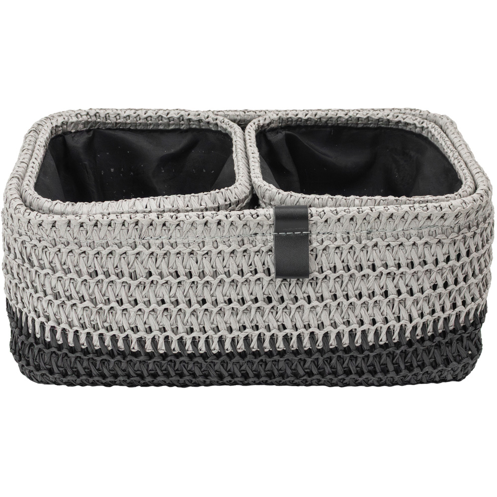 JVL Kenzi Light Grey Rectangular Storage Basket 3 Pack Image 4