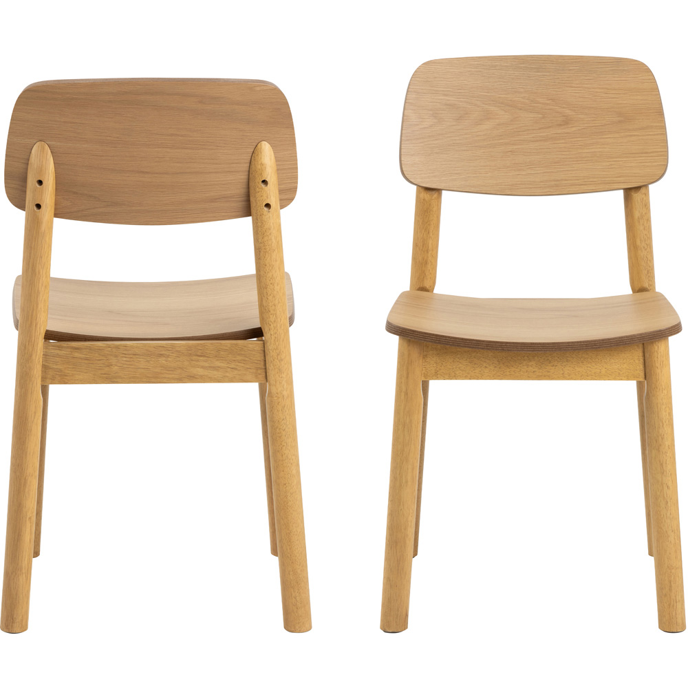 Florence Barlow Set of 2 Matt Oak Dining Chair Image 4