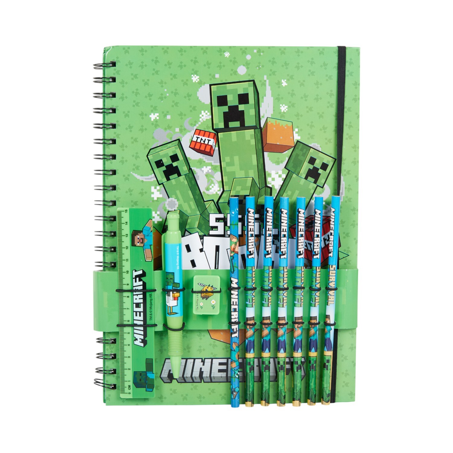 Green and Blue Minecraft Stationery Set Green Image 1