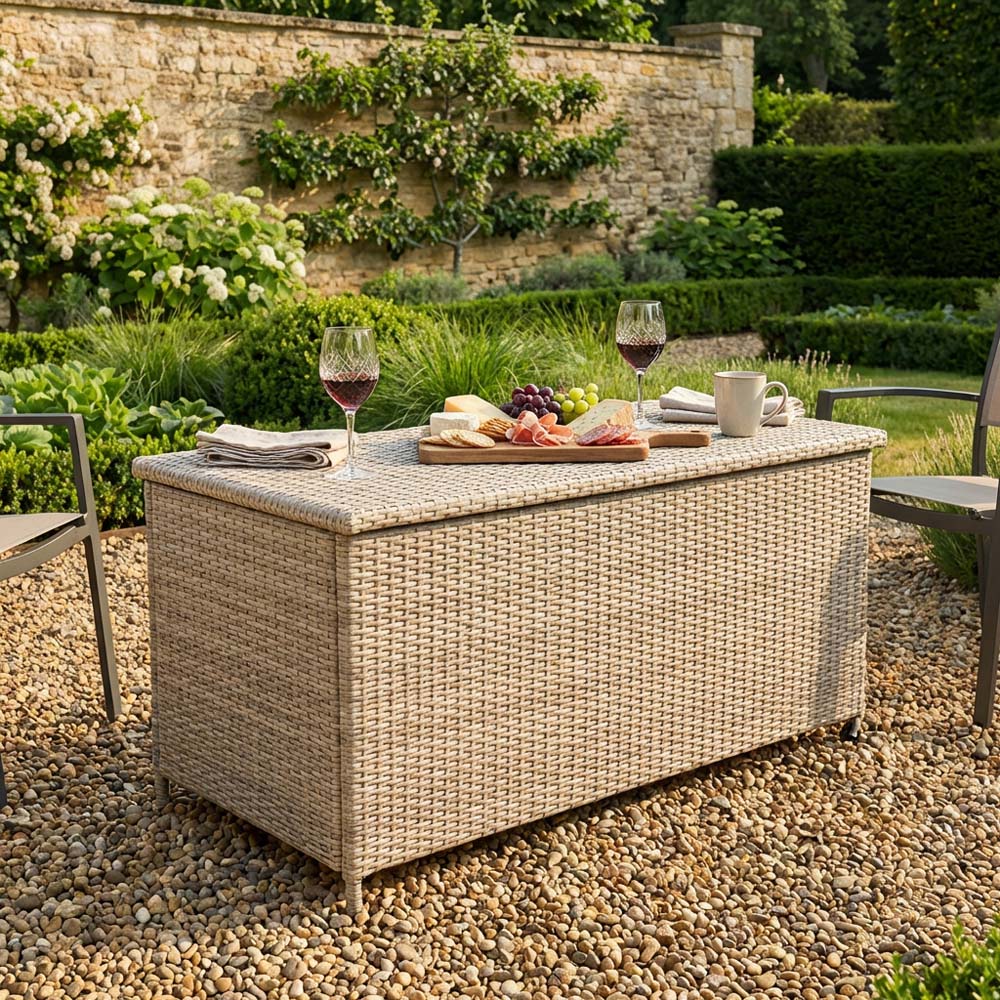 Malay Deluxe Cambridge Natural Rattan Effect Cushion Box Image 4