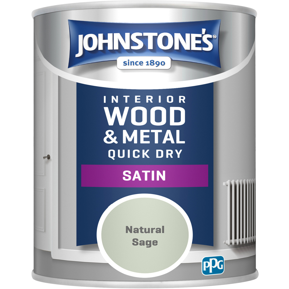 Johnstone's Quick Dry Metal and Wood Natural Sage Satin Paint 750ml Image 2
