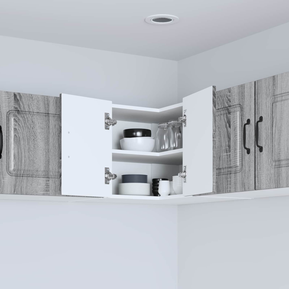vidaXL Kalmar 2 Door Grey Sonoma Wall Kitchen Cabinet Image 9