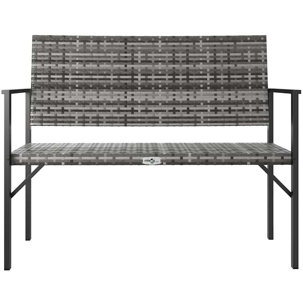 vidaXL 2 Seater Grey Rattan Garden Bench Image 3