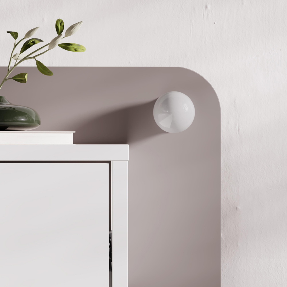 Decortie Dotta Single Drawer White Wall Mounted Bedside Table with Night Light Image 3