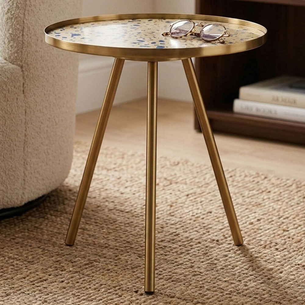 Premier Housewares Gold Side Table Image 1