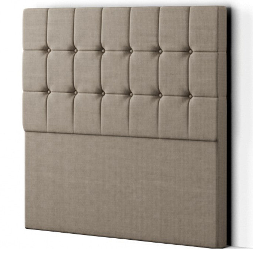 Eleganza Venezia Double Beige Linen Floor Standing Headboard Image 2