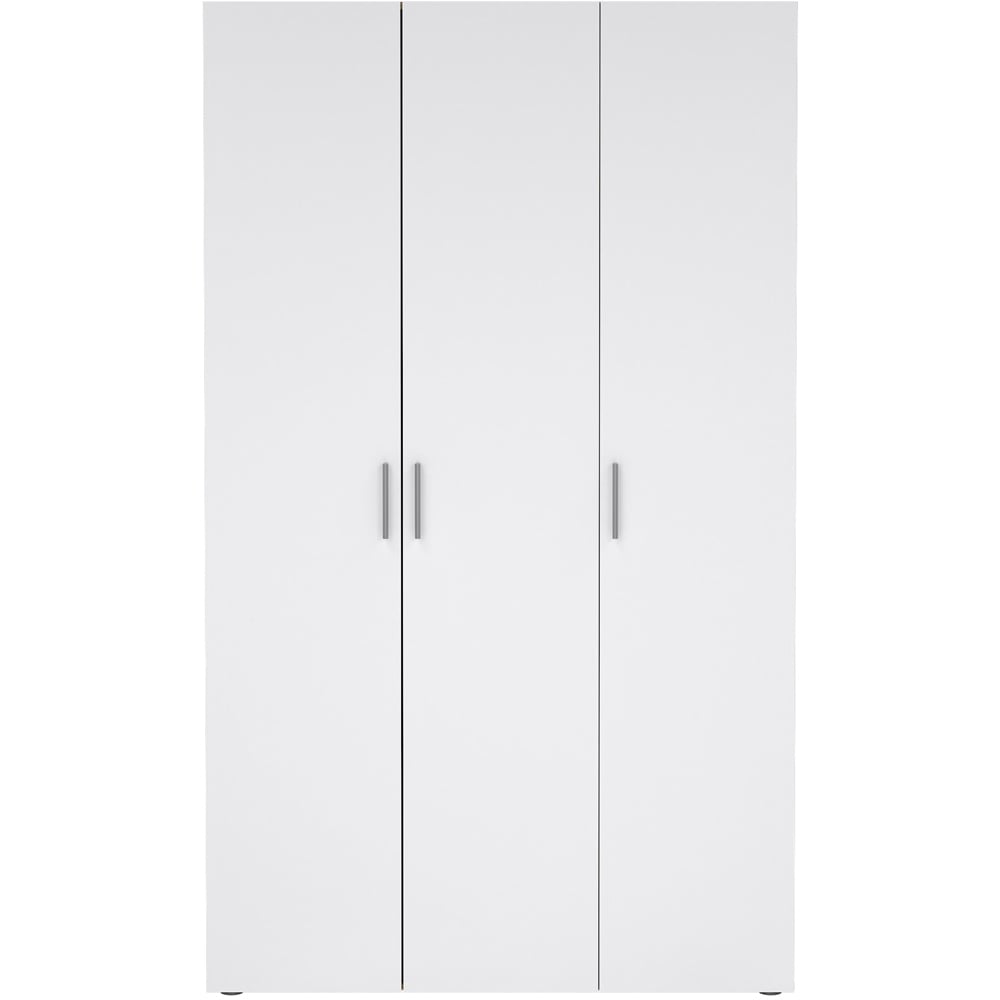 Florence 3 Door Oak and White High Gloss Wardrobe Image 3