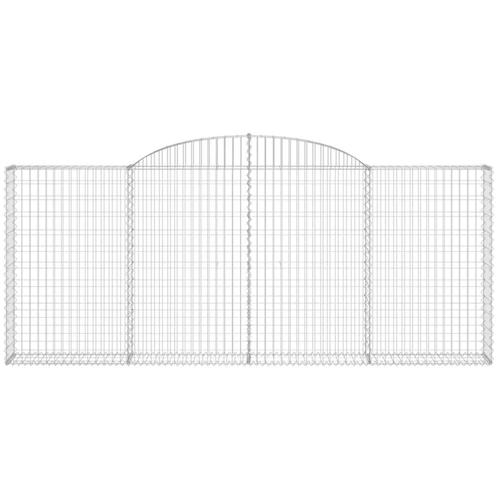 vidaXL Silver Galvanised Iron Arched Gabion Basket 300 x 30 x 120/140cm 20 Pack Image 2