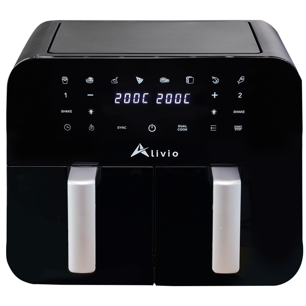 Alivio 9L Dual Air Fryer with 2 Drawers and Visual Window Image 1