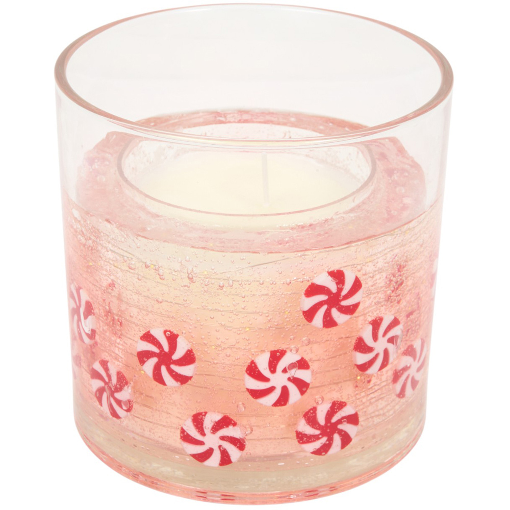XL Candy Cane Glass LED Light Up Candle Image 1