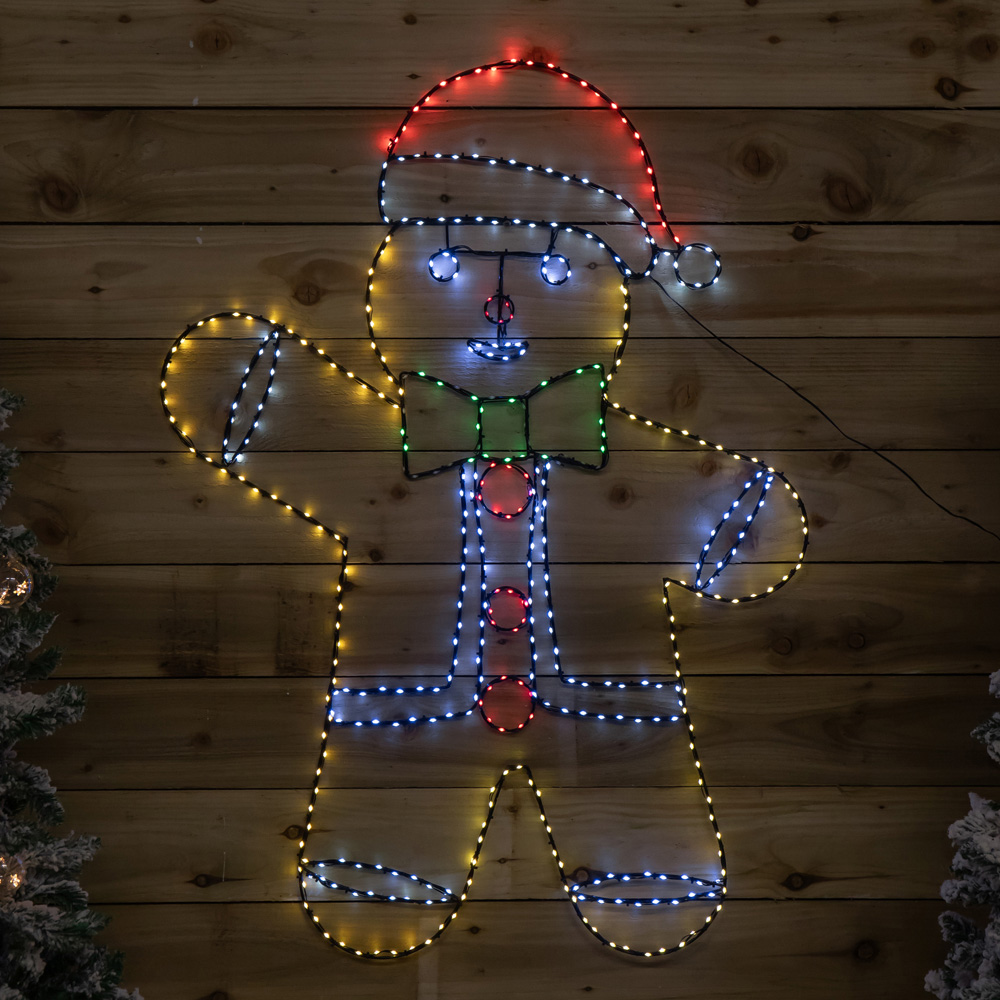 Samuel Alexander FlexiBright 456 Multicoloured LED Gingerbread Man Christmas Decoration 1.2m x 90cm Image 1