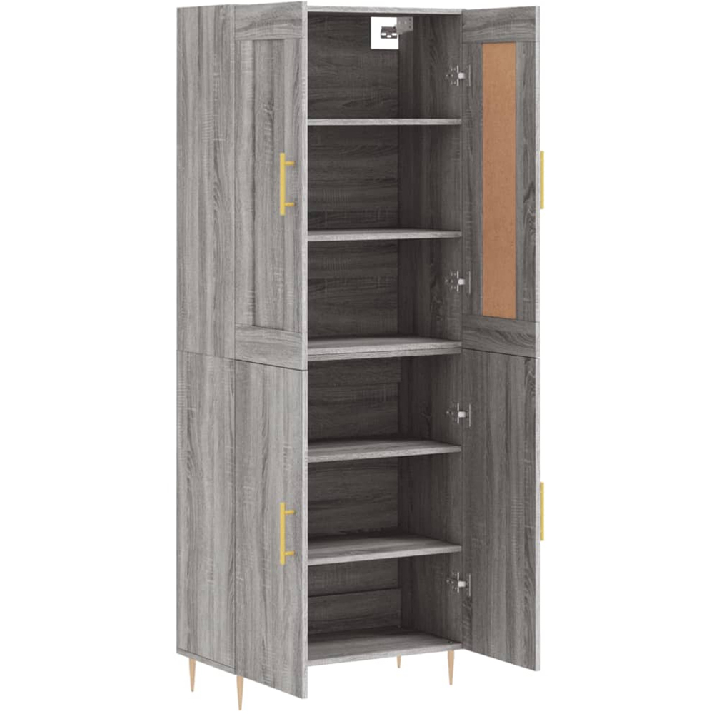 vidaXL 4 Door Grey Sonoma Highboard Image 4
