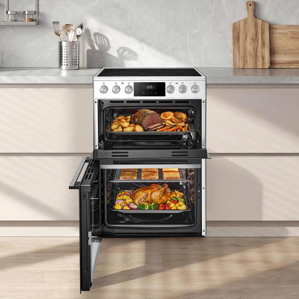 Midea MFO24EME4R118-WH White 60cm Double Oven Freestanding Cooker with Ceramic Hob Image 7