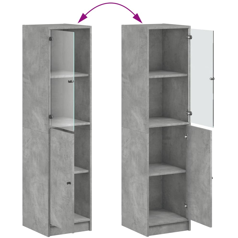 vidaXL 2 Door Concrete Grey Highboard Image 9