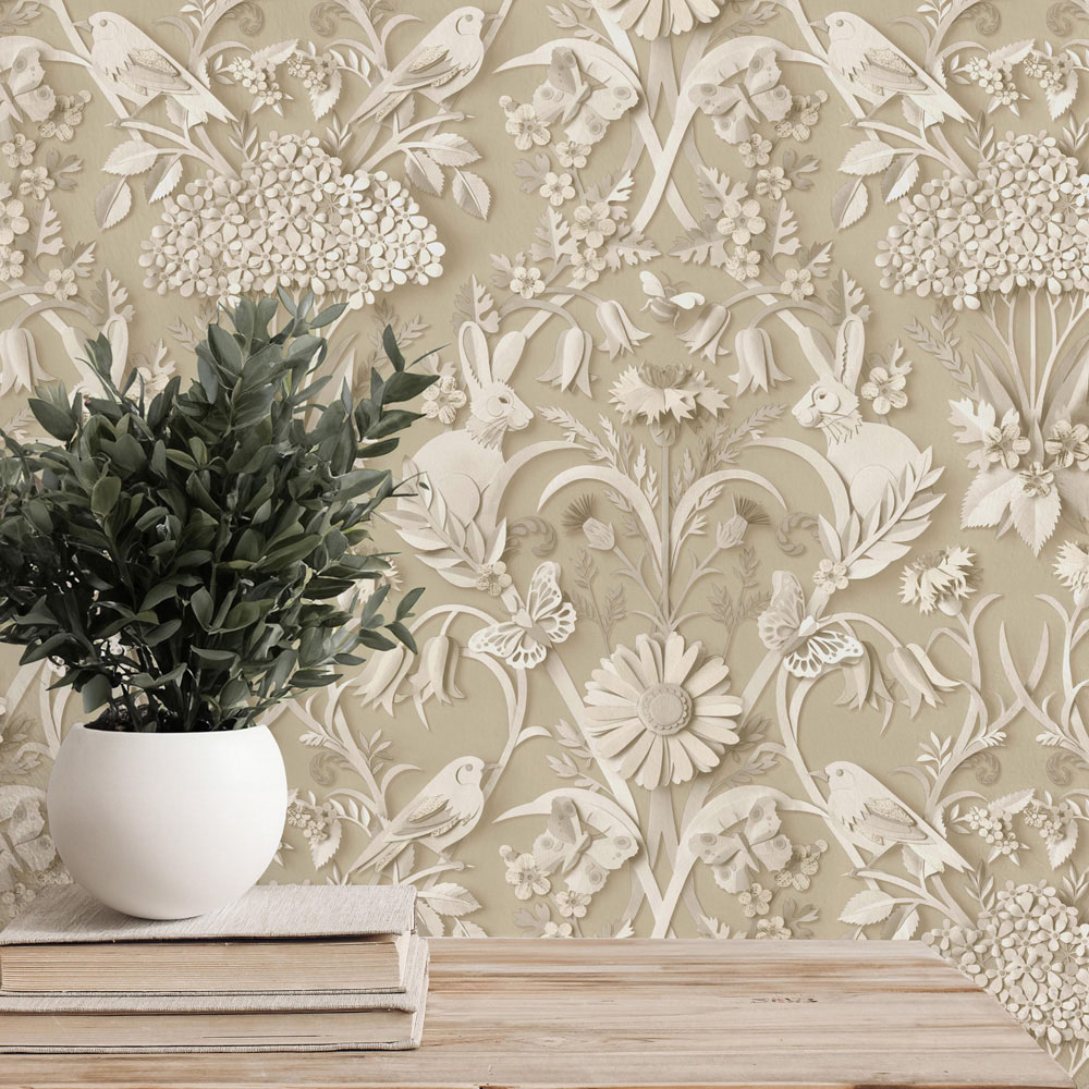 Fine Decor Woodland Floral Harmony Natural 3D Effect Wallpaper Image 3