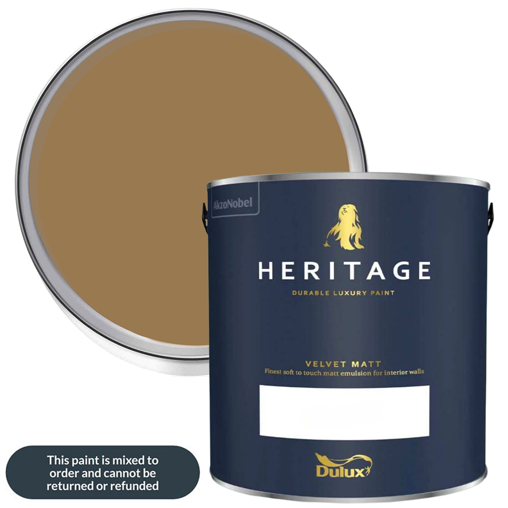 Dulux Heritage Walls and Ceilings Masters Gold Velvet Matt Emulsion Paint 1L Image 1