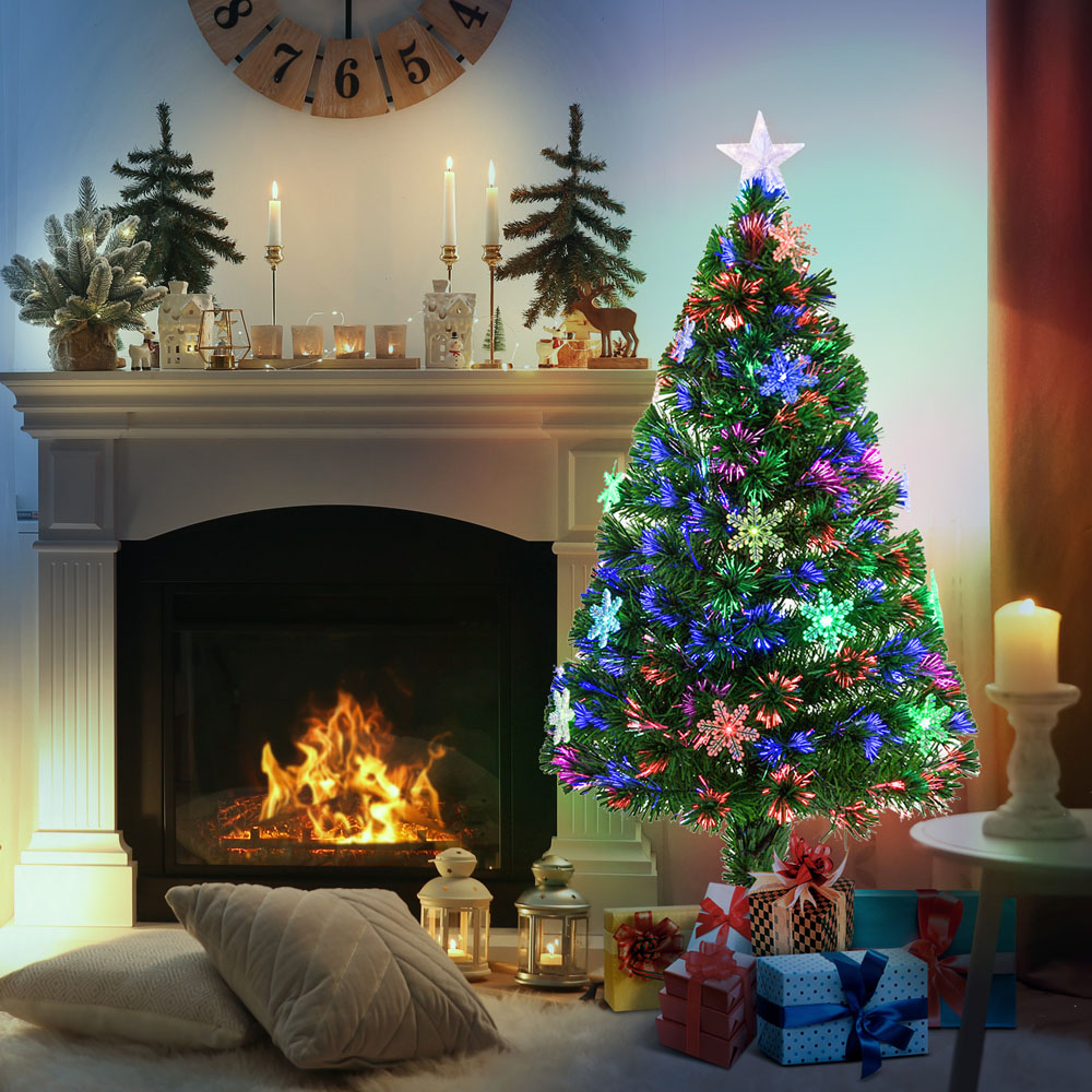 Everglow Snowflakes Lights Green Artificial Christmas Tree 4ft Image 2