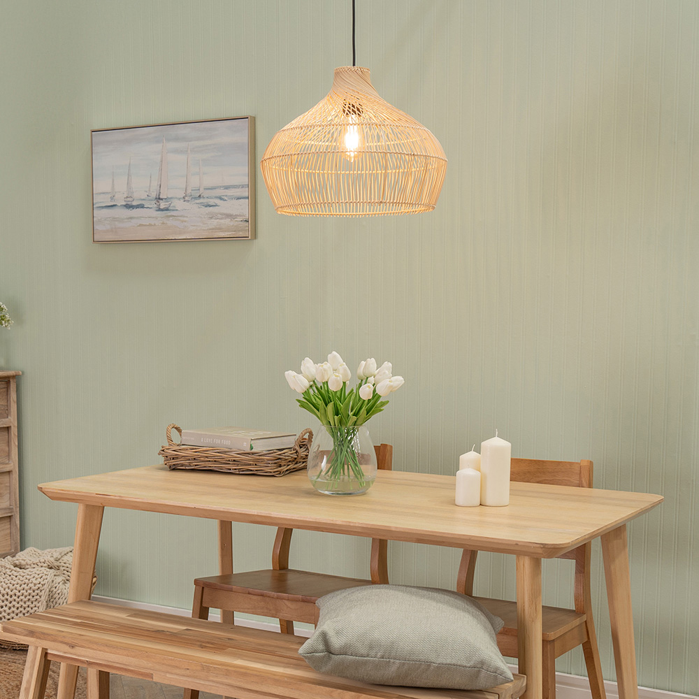 ValueLights Anais Natural Rattan Pendant Shade Image 2