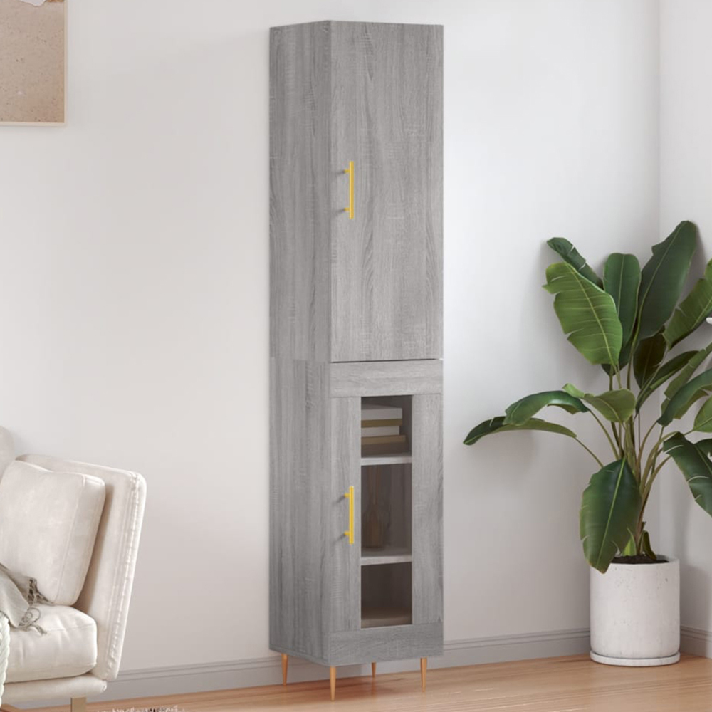 vidaXL 2 Door Grey Sonoma Highboard Image 1