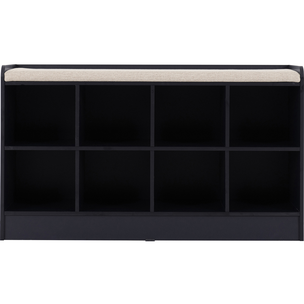 Seconique Portland 8 Shelf Navy Blue and Cream Fabric Shoe Bench Image 3