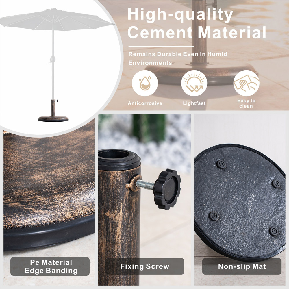 Direct Wicker Iron Effect Pattern Heavy Duty Metal Parasol Base 15kg Image 7