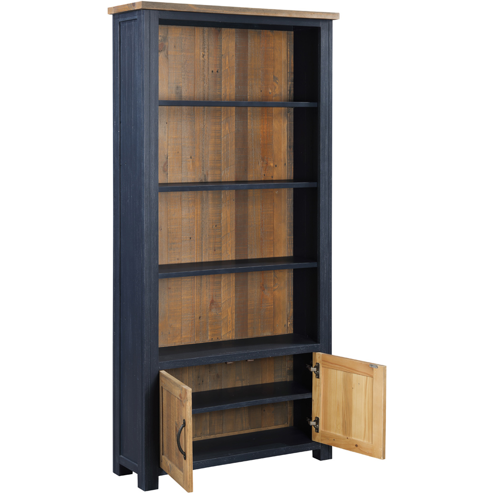 Baumhaus Splash of Blue 2 Door 4 Shelf Open Bookcase Image 3