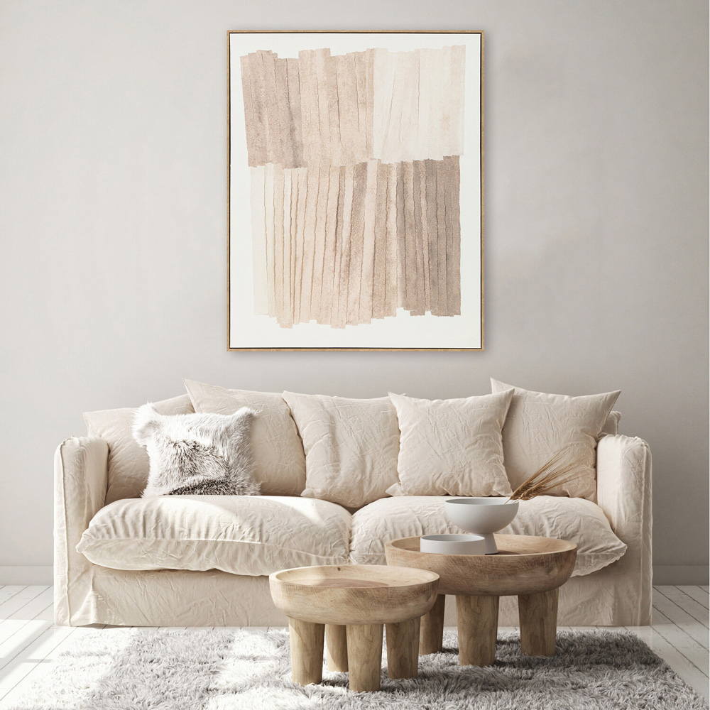 Neutral Tones Wooden Framed Canvas Image 2