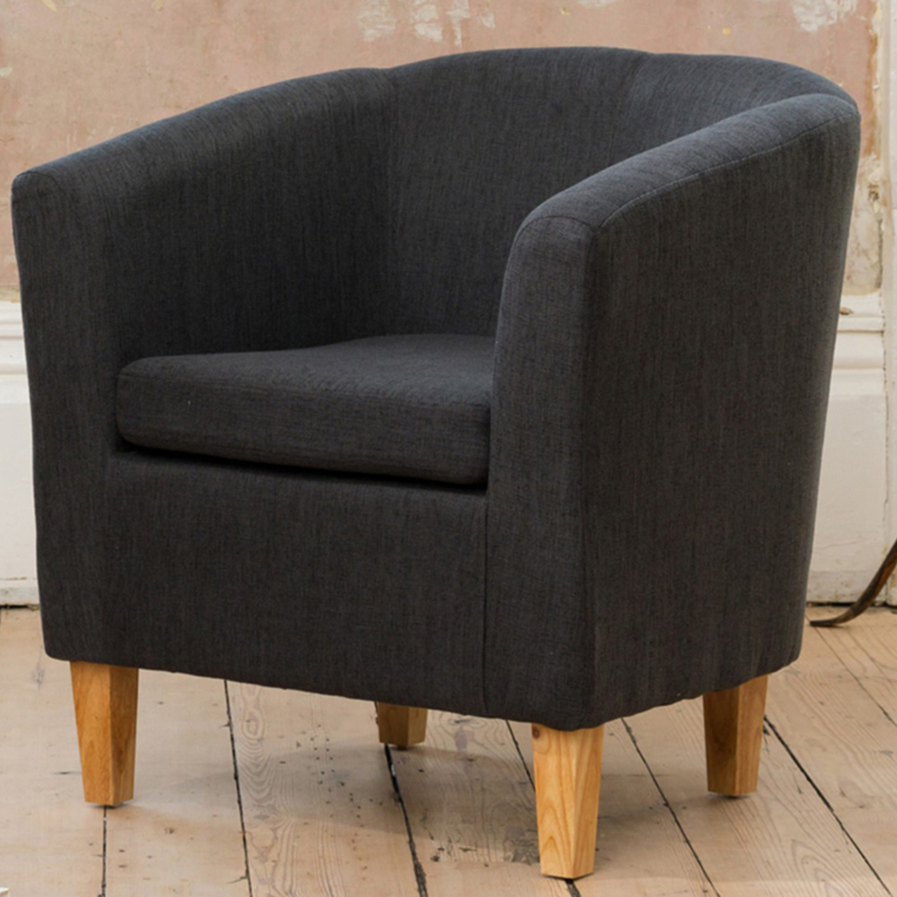 Artemis Home Alderwood Black Hessian Tub Chair Image 1
