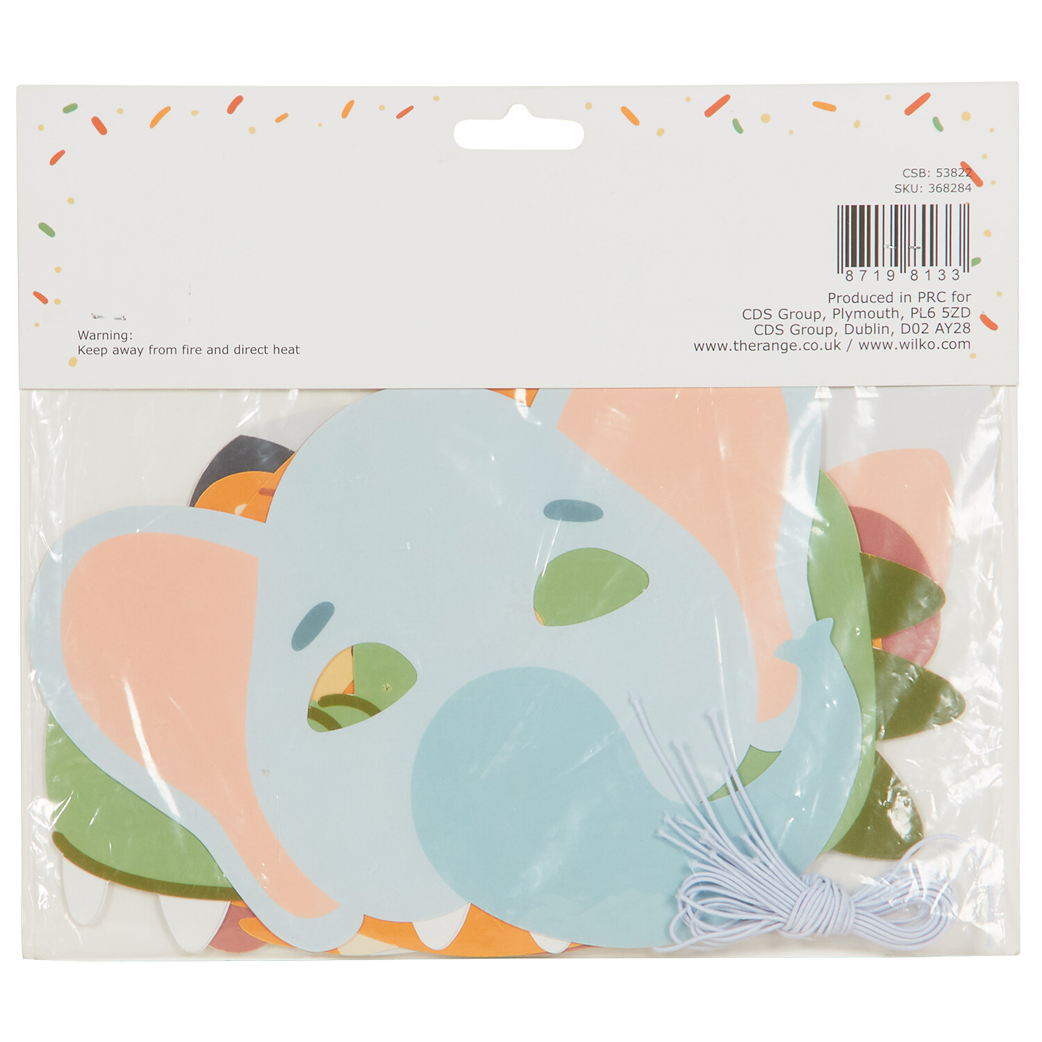 Pack of 8 Safari Party Masks - Multicolour Image 2