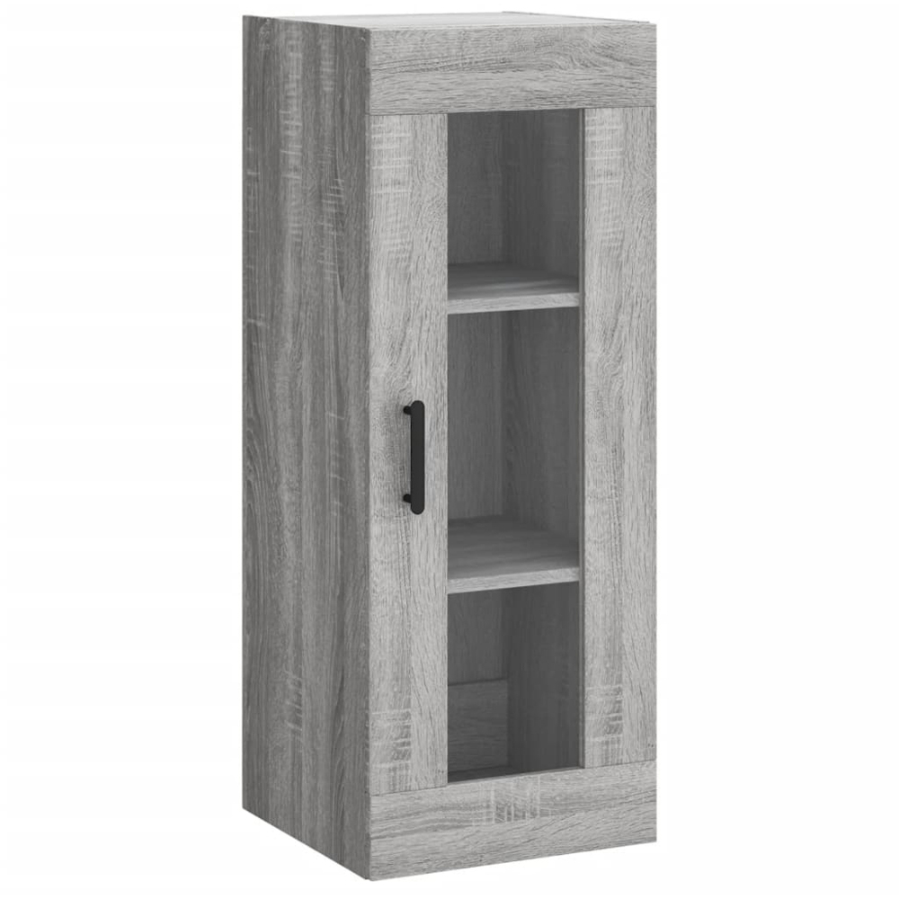 vidaXL Single Glass Door 3 Drawer Grey Sonoma Highboard Image 7