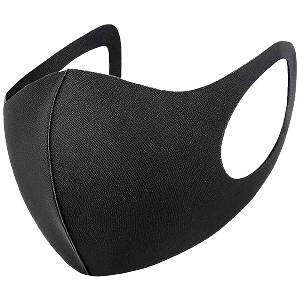 Termin8 Unisex Black Breathable and Reusable 3D Shape Face Mask with Ear Loops 5 Pack Image 2