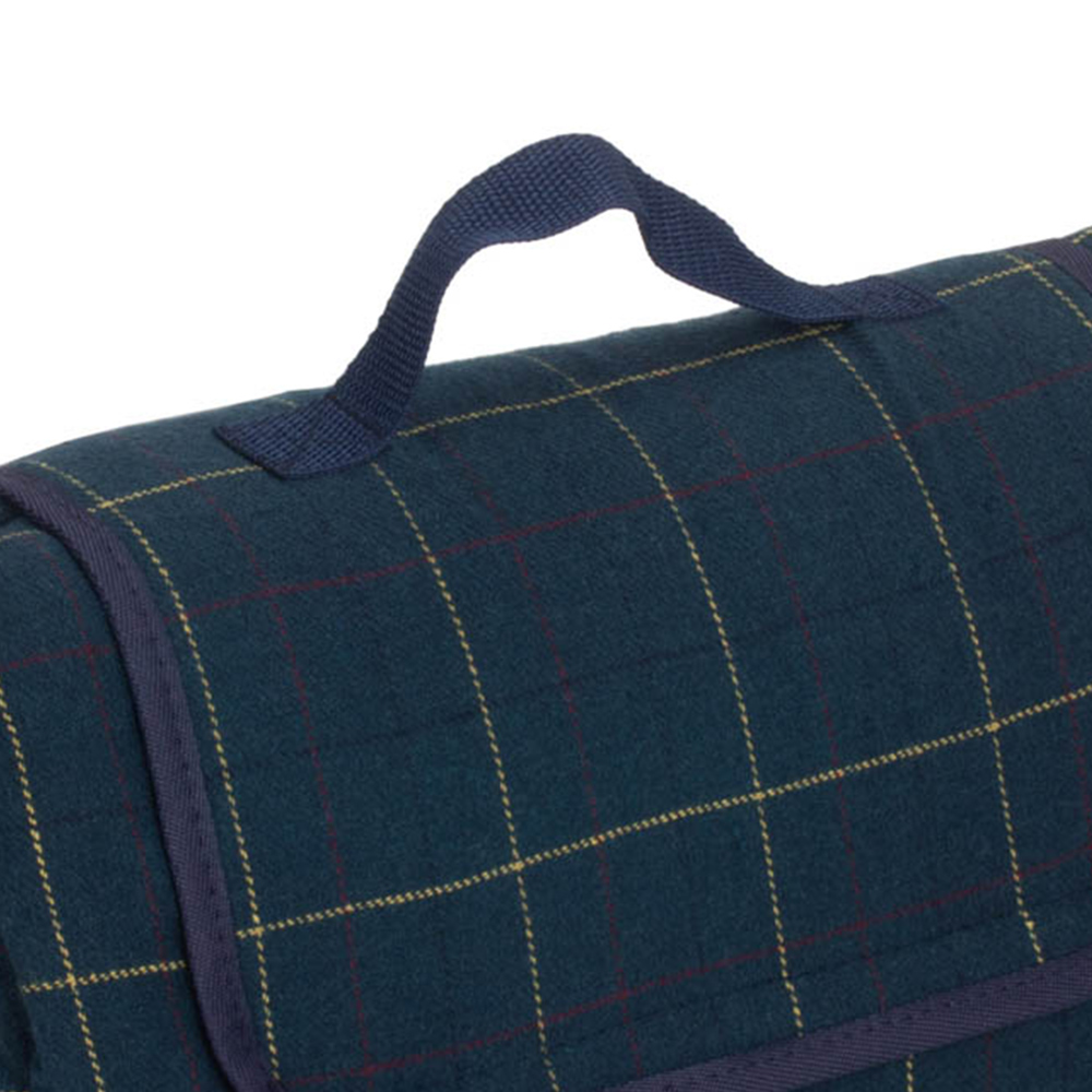 Red Hamper Luxury Blue Tweed Picnic Blanket Image 3