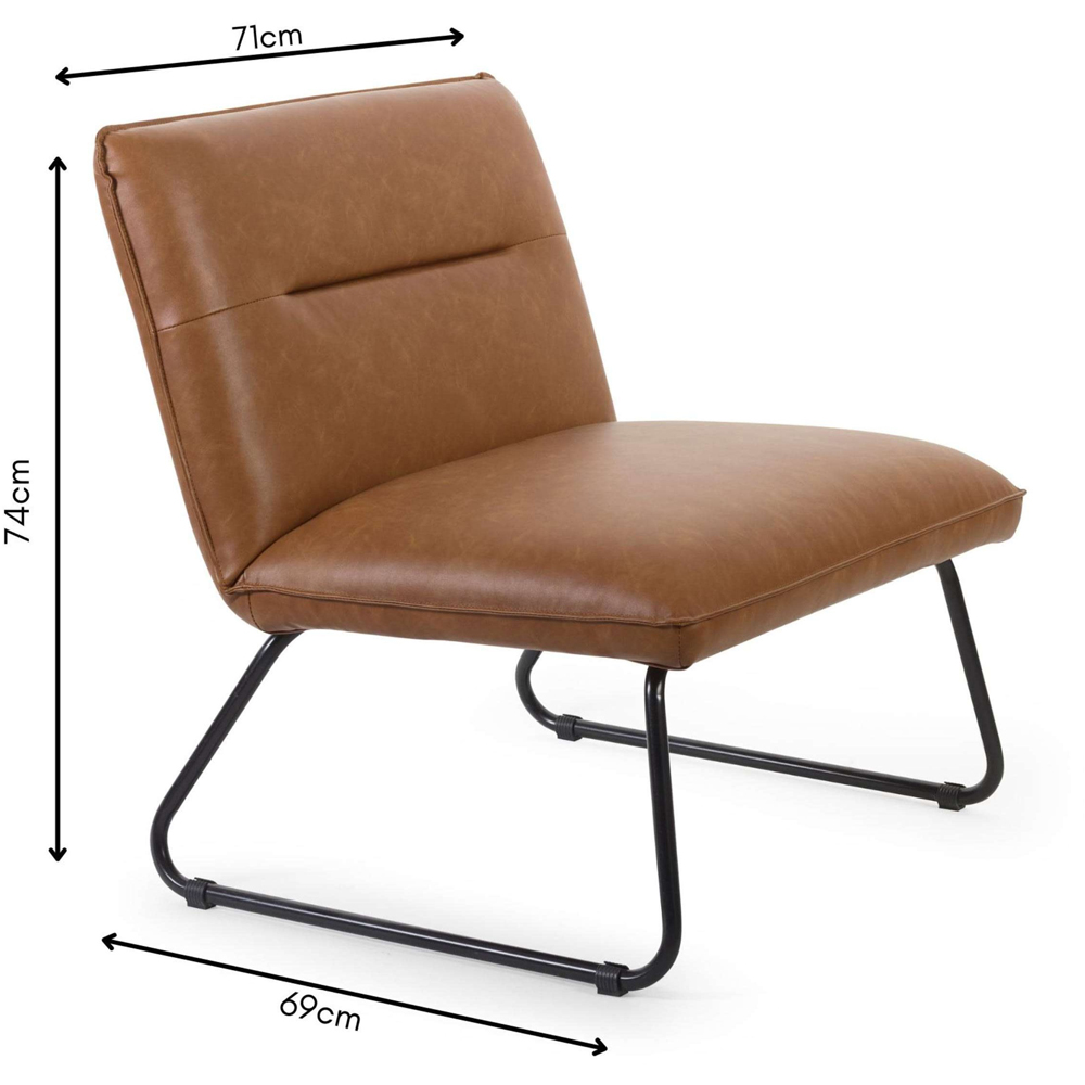 Julian Bowen Saxon Tan Brown Faux Leather Lounge Chair Image 9