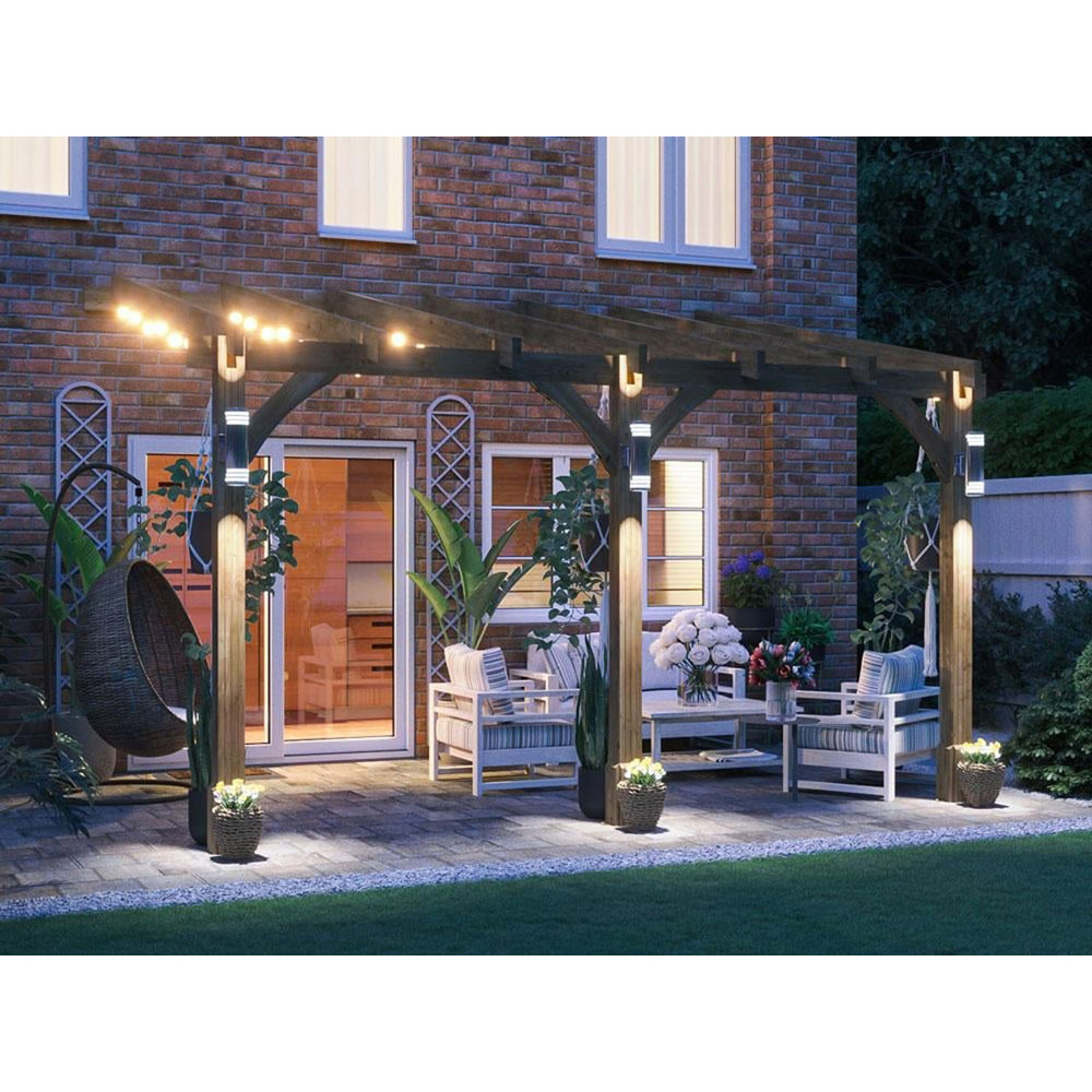 Dunster House Leviathan 4 x 3m Brown Plant Frame Wall Mounted Lean To Pergola Image 4