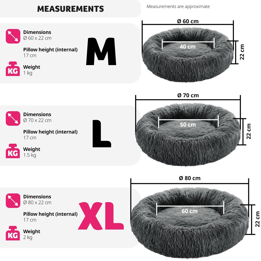tectake Maja Donut Shaped Dog Bed 80 x 22cm Image 9