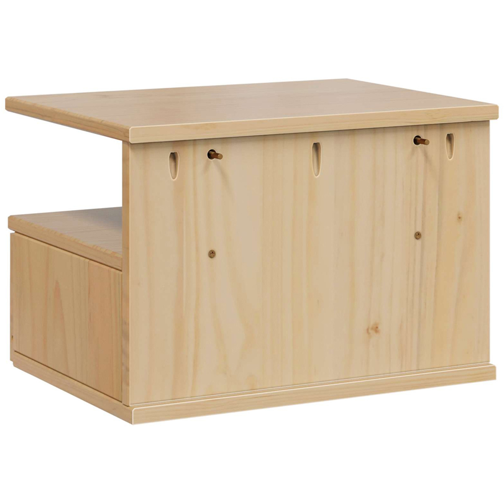 vidaXL Single Drawer 2 Shelf Honey Brown Wall Mounted Bedside Cabinet Image 7