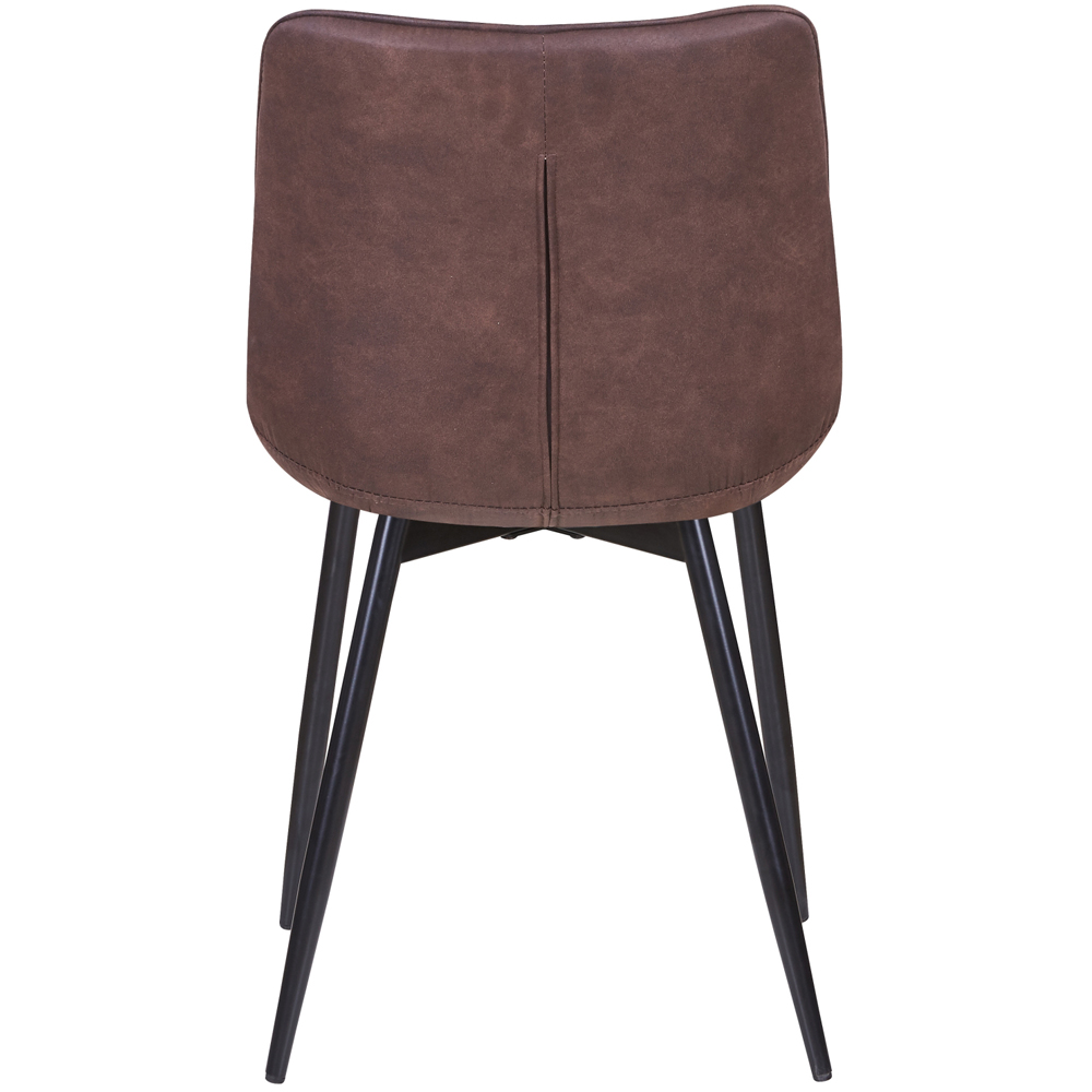 Alba Set of 2 Brown Suede Effect Plush Padded Dining Chairs Image 5