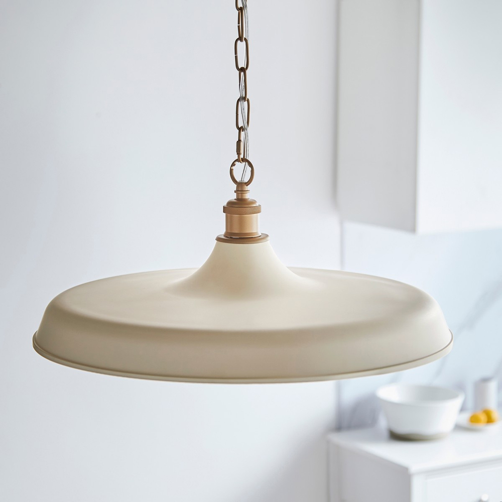 Merano Afragola Dome Matt Warm White and Satin Gold Pendant Ceiling Light Image 7