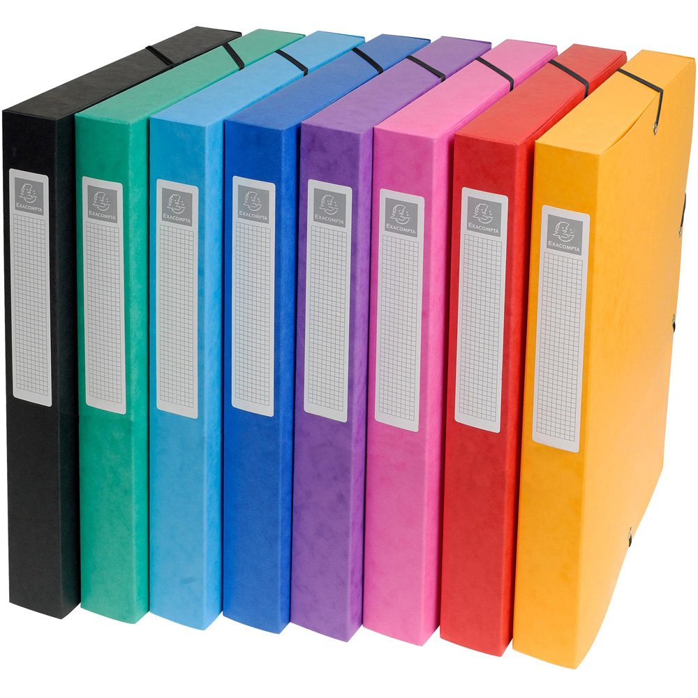 Exacopmta A4 Multicolour Pressboard Box File 25mm 8 Pack Image 3