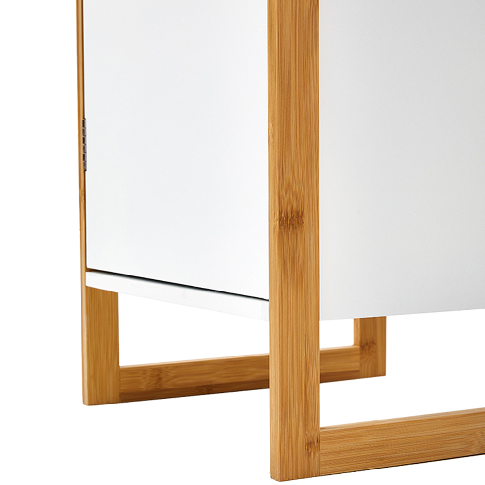 H&O Direct Single Door Modern Freestanding Bamboo Bathroom Cabinet Image 4